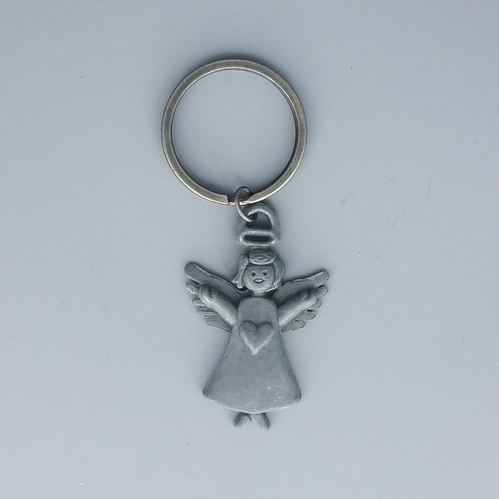 Angel Antiqued Silver Keychain